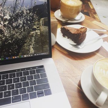 Working from Cafes often leads to inevitable cake consumption..